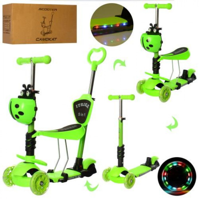 Самокат 5в1 iTrike Maxi JR 3-077-GR (green) Самокат 5в1 iTrike Maxi JR 3-077-GR (green)